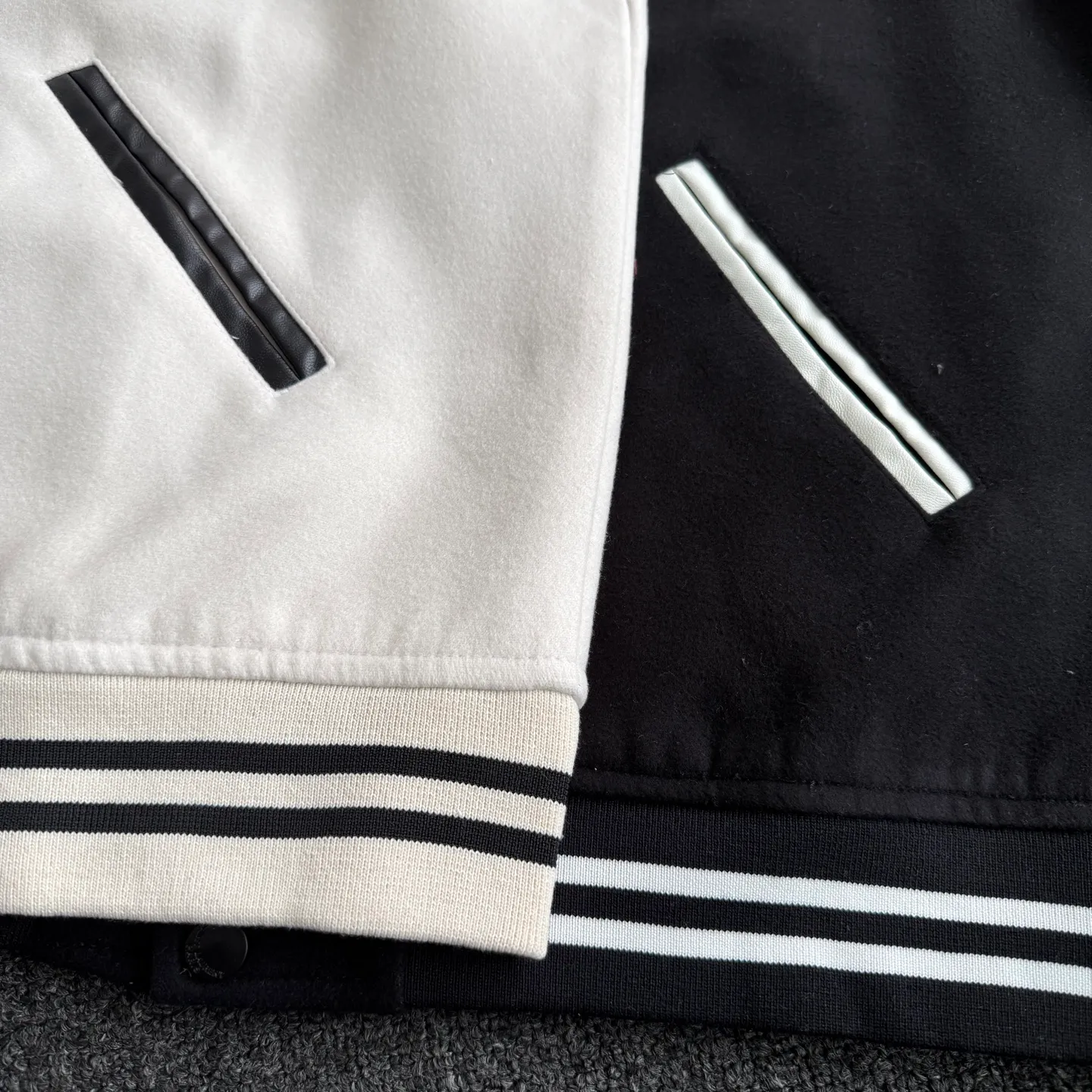 p260💰Model G64 Yves Saint Laurent 𝐒𝐚𝐢𝐧𝐭 𝐋𝐚𝐮𝐫𝐞𝐧𝐭 𝐏𝐚𝐫𝐢𝐬 SLP classic mixed wool woolen leather stitching jacket baseball jacket customized original accessories Wang Zha SLP✨ This classic jacket needs no introduction. Almost everyone at home and abroad owns one. The upper body is high-end and has a full street feel. The original camera is so sexy. Look at the details of the pictures. It’s so talented!  Color: black beige